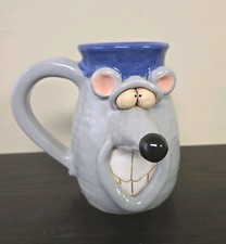 3D Mouse Animal Face Mug Sculptural Studio Pottery Studio Whimsical Art