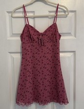 Urban Outfitters Elodie Printed Mesh 90s Mini Slip Dress Women's Size S