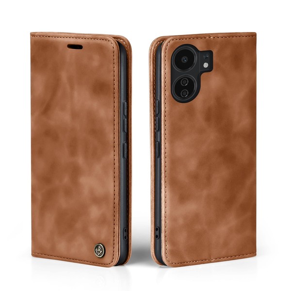 Handy HüLle FüR Xiaomi Redmi 13C Klapp Magnet Smartphone Cover Case Braun-image