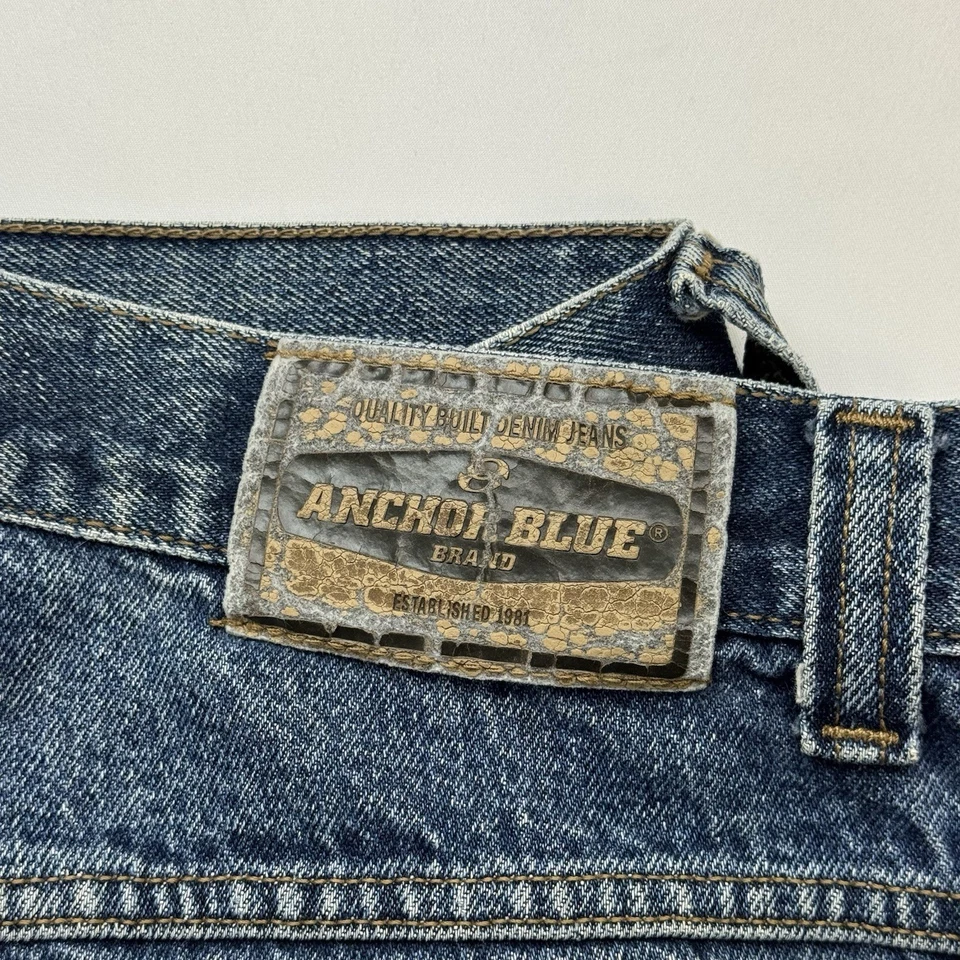 Vintage Anchor Blue Jeans Mens 32X30 Blue Denim Easy Bootleg Medium Wash Y2K - Image 3 of 4
