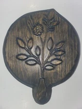 Carved Hibiscus Sprig Wall Decor Art