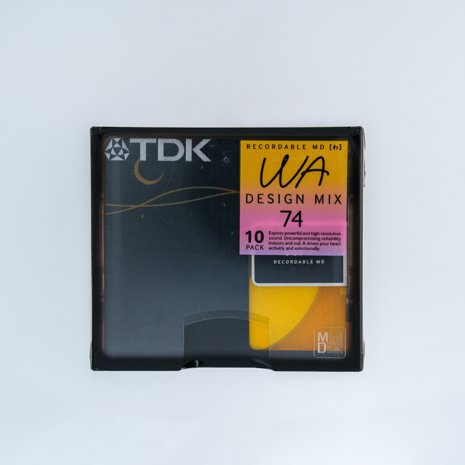 TDK WA Design Mix 10PACK NEW sealed MINIDISC MD Black YELLOW