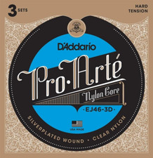 D'Addario Pro-Arte Nylon, Hard Tension Classical Guitar Strings 3-Sets EJ46-3D