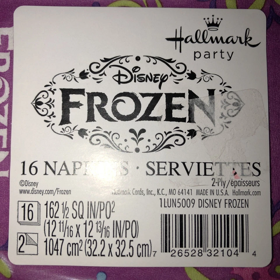 NEW Lot of 4 Disney's FROZEN Officially Licensed Paper Party Napkins Hallmark - Image 4 of 4