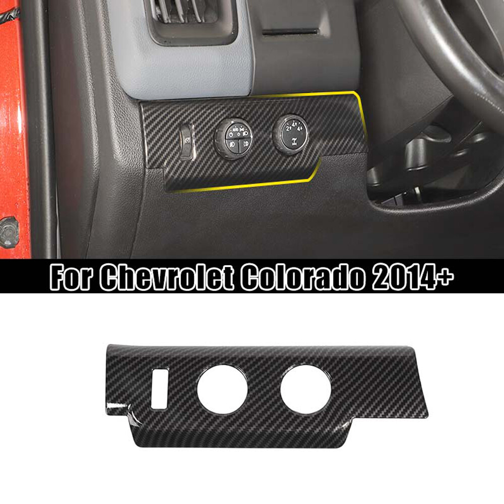 Carbon Fiber Headlight Switch Panel Trim Cover for Chevy Colorado/GMC