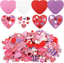 372 Pieces Valentines Foam Heart Craft Set Includes 360 Pieces Self-Adhesive Hea