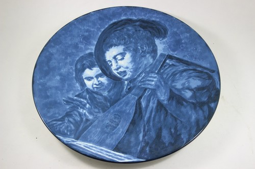 Vintage Blue Delft Musicerende Jongens Frans Hals Collectors Plate