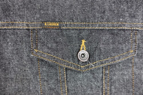 Polo Jeans Co Denim Trucker Jacket Ralph Lauren Mens XXXL Black Strap Back Y2K - Picture 4 of 16