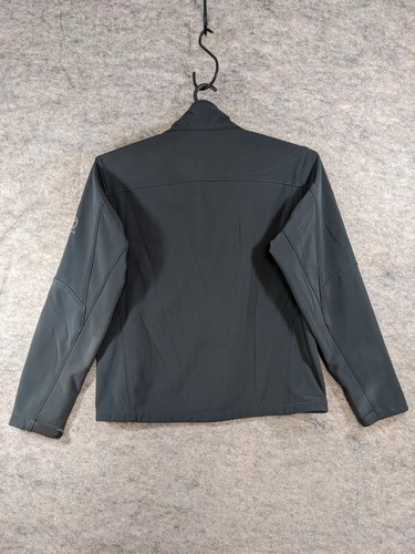 Tech by Tumi Jacket Mens Medium Gray Full Zip Softshell Windbreaker Bungee Waist - Picture 7 of 13
