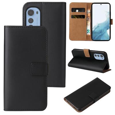 Handy Tasche für Motorola Moto E32s Book Klapp Flip Cover Wallet Case Schwarz