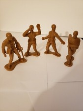 Lot Of 4 Vintage Greenbrier International Plastic Tan Army Men 4" Pre-owned