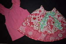 EUC JELLY THE PUG BOUTIQUE GIRLS VALENTINE'S DAY SKIRT PINK SHIRT SET SIZE 5
