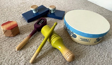 FIRST ACT Kids 7-Pc Wooden Musical Instrument Percussion Set  Bag School/Home