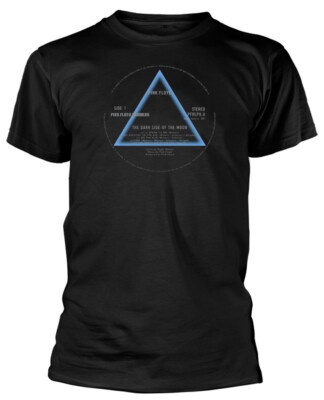 Pink Floyd 'Dark Side Of The Moon Record Label' (Schwarz) T-Shirt - OFFIZIELL!