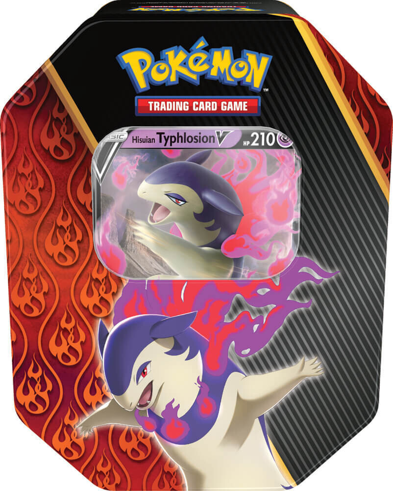 Pokemon TCG Divergent Powers Tin Hisuian Typholosion V with 4 Booster Packs  | eBay