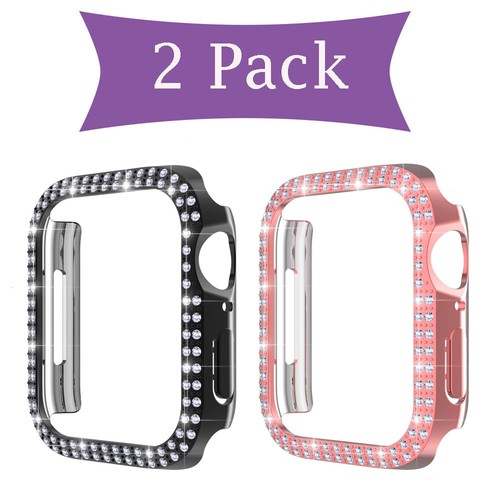 2 Pack Bling PC Case Cover Protective Face For Apple Watch Series 8/7/6/5/4/3/SE - 第 40/40 張圖片