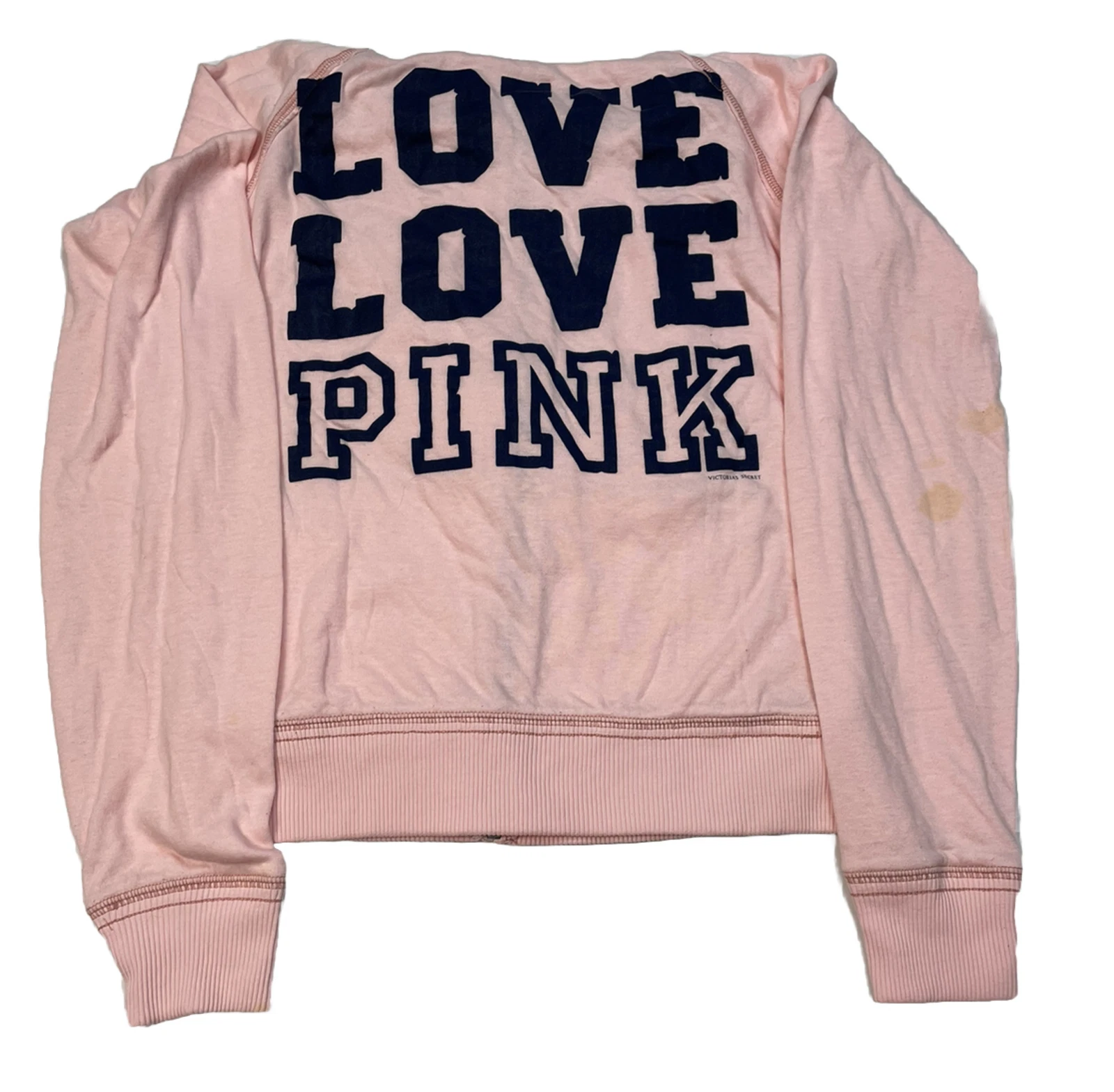 UNDERCOVER Felpa con cappuccio rosa Victoria Secret cerniera intera taglia media