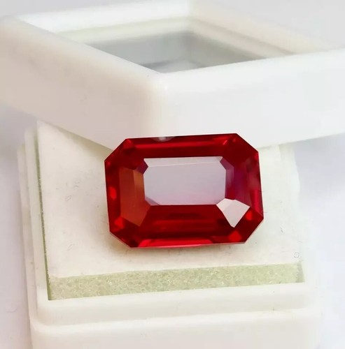 Burmese Certified Natural Red Ruby 10-12 Ct+ Flawless Emerald Cut Loose Gemstone - Picture 4 of 6