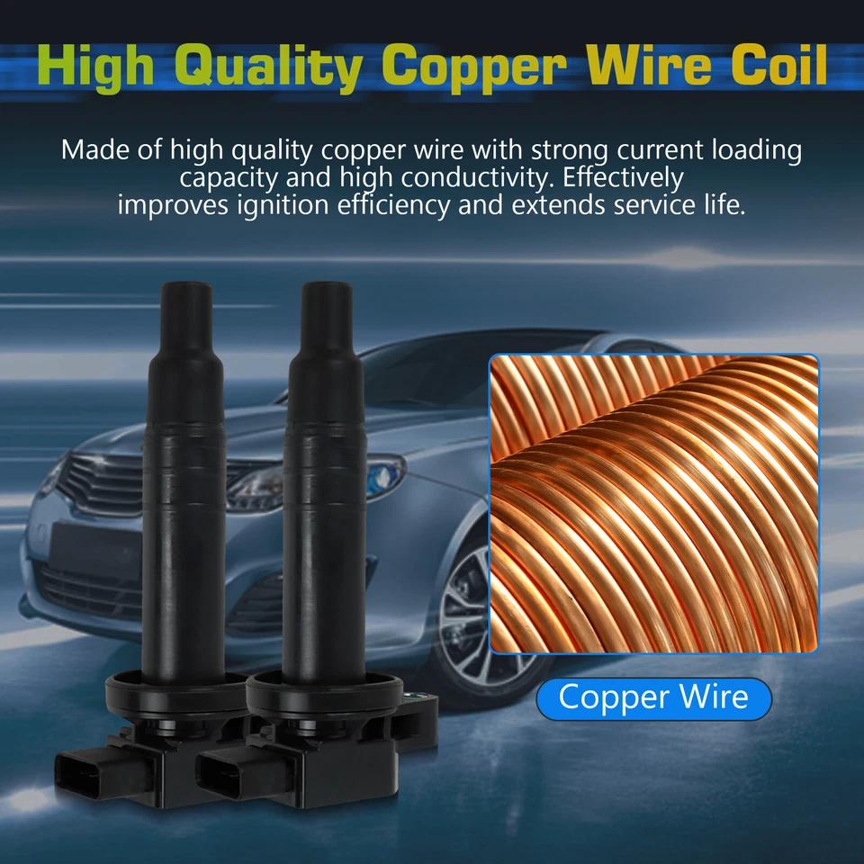 4pcs Ignition Coils+Spark Plugs For 2000-2017 Toyota Prius Yaris Echo 1.5L UF316 - Изображение 4 из 4