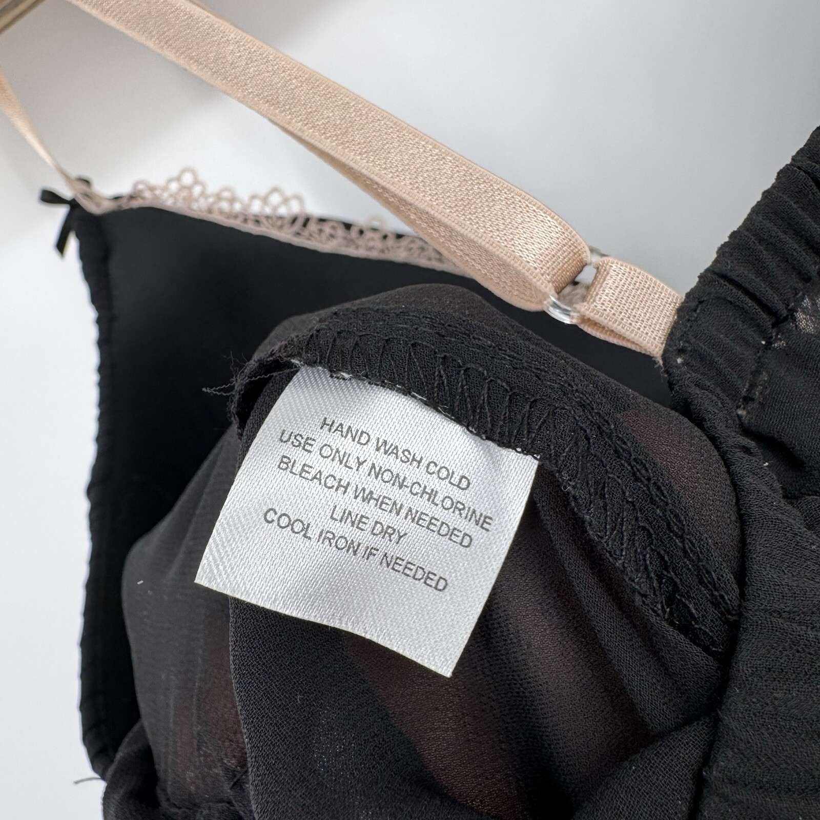 Linea Donatella Size XL Babydoll Chemise Bra Lingerie Black Sheer Pleated Cups