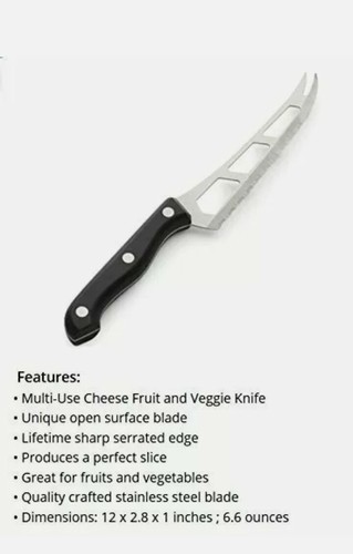 Prodyne CK-300 Multi-Use Cheese Fruit and Veggie Knife - Picture 4 of 4