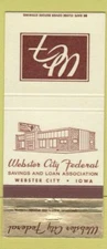 Matchbook Cover - Webster City Federal Savings IA 30 Strike