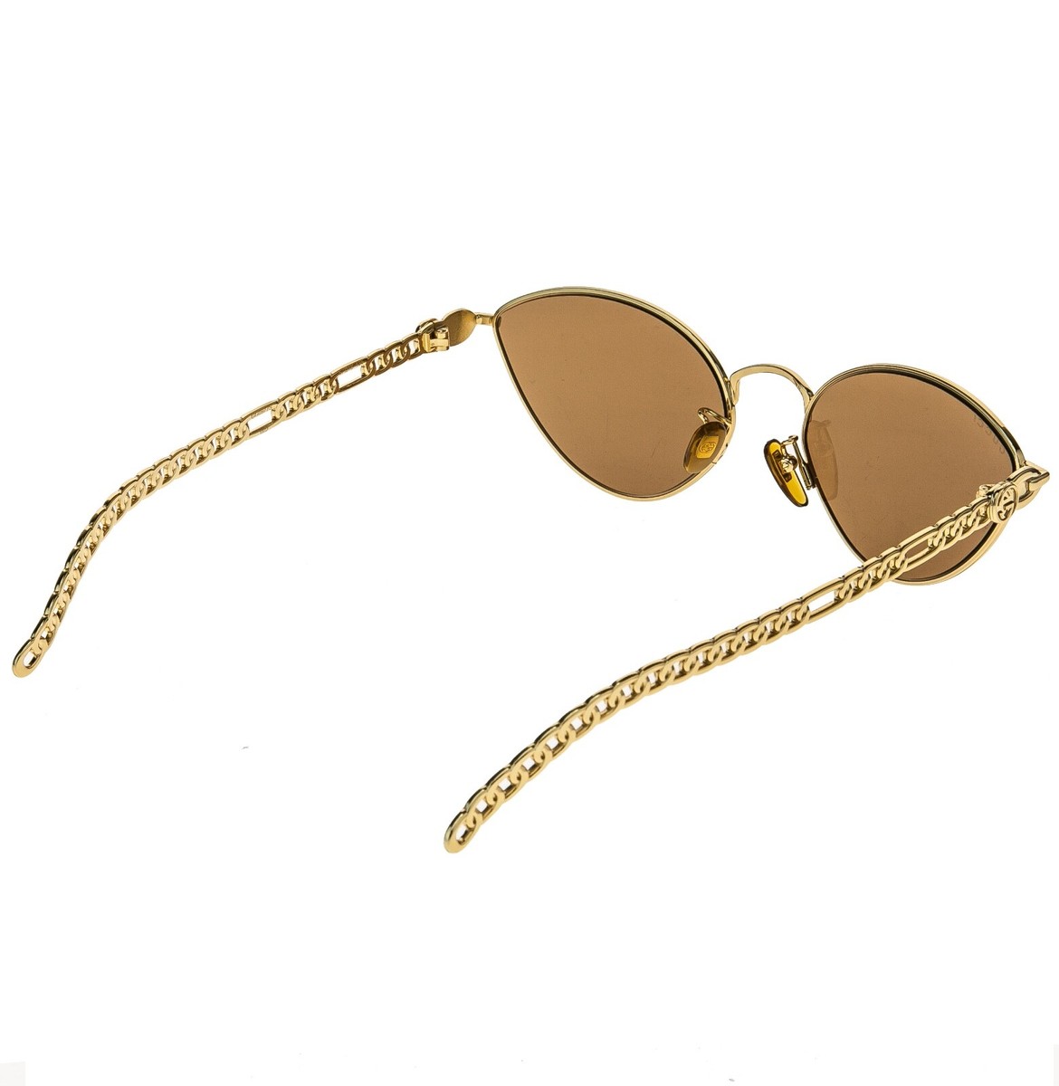 GUCCI GG0977S CHAIN 0977 Gold Brown Tiger Heart Detachable