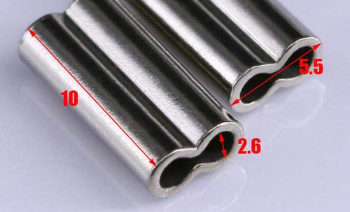 Double Oval Brass Fishing Line Crimps - Mono & steel - 50pcs - Choice of 7 sizes - Picture 17 of 17