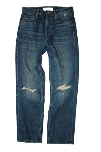 MOTHER Superior The Tomcat Jeans 25 x 25" Distressed Holes Playing with Scissors