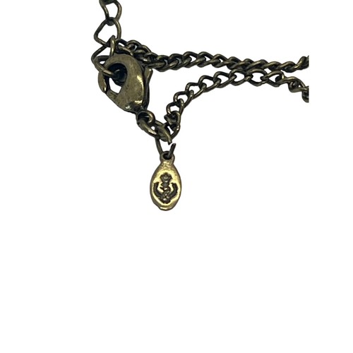 Premier Designs Antique Gold Long Necklace Aurora Borealis Rhinestones Flowers - Picture 4 of 4