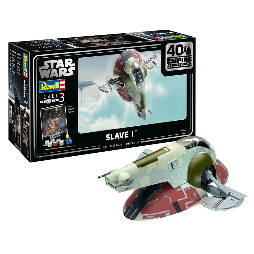 Revell Star Wars 1:88 Empire Strikes Back 24.6cm Slave I LVL 3 Model Kit 10+ Toy