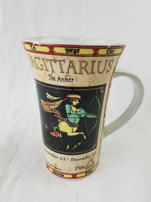 Zodiac Coffee Tea Mug Cup Porcelain Astrology Sagittarius The Archer Cyprus 