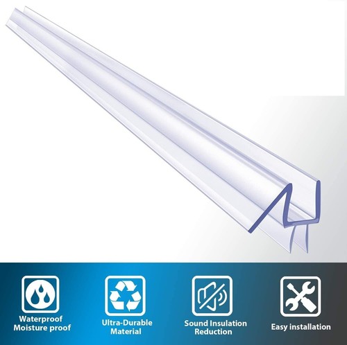 Premium 2 Pack Shower Door Bottom Seals for 3/8\ Glass Keeps Your Bathroom Dry - Picture 8 of 24