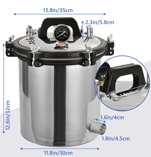 18L Sterilisatoren Autoklav Portable Pressure Steam Sterilizer Autoclave DE - Bild 12 von 18