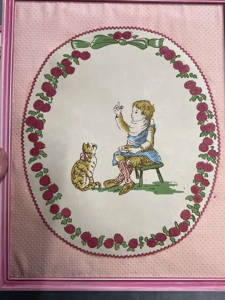 Póster de decoración de pared vintage rosa para guardería bebé niña años 70 difícil de encontrar Foto 3 de 4