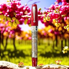 Penna stilografica Montegrappa extra su misura floreale peonia