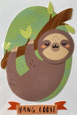 SLOTH Mylar Stickers 2pc Sticko  Animal  Hang Loose  Hang in Trees  Slow Moving  