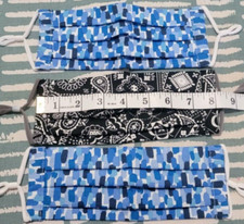 3 Face Masks Handmade With Filter And Nose Wire Adjustable Washable Size M NEW