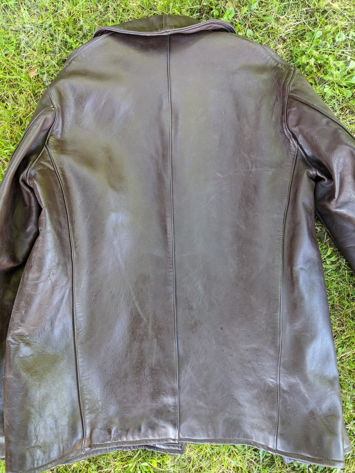 Antique coat jacket work leather coat 1950s 60s Le Corbusier