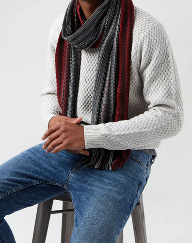 New Burton Men Multicolor Raschel Stripe Knitted Scarf BNWT - Picture 3 of 4