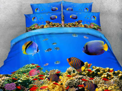 Undersea Sun Fish 3D Printing Duvet Quilt Doona Covers Pillow Case Bedding Sets