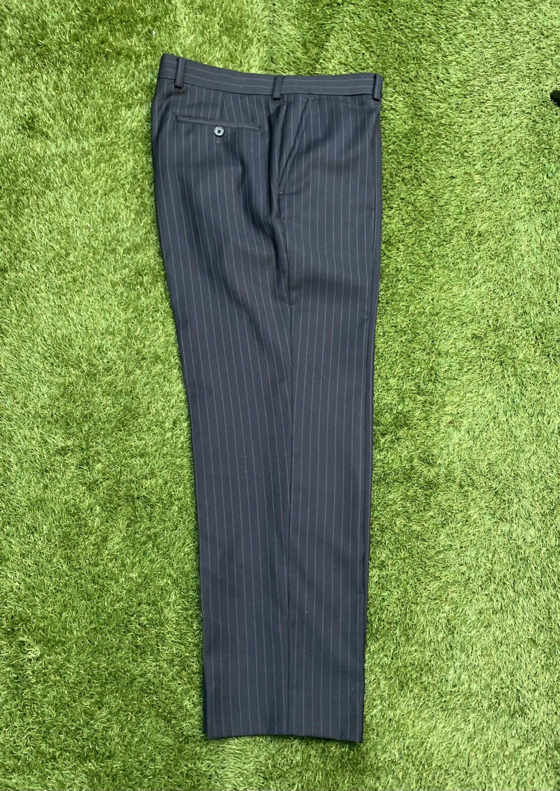 Marks and Spencer pure wool Sartorial blue pinstripe suit 40S 34W 29L