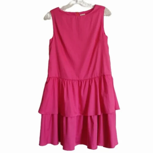 Crewcuts J. Crew Size 16 Girls Pink Sleeveless 100% Cotton Tiered Dress