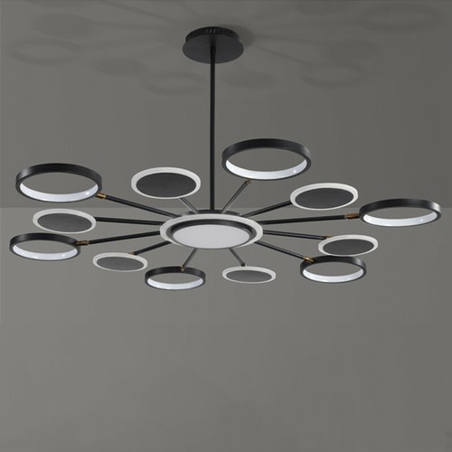 Kitchen Lamp Large Chandelier Lighting Bar LED Pendant Light Black Ceiling Light - Picture 4 of 12