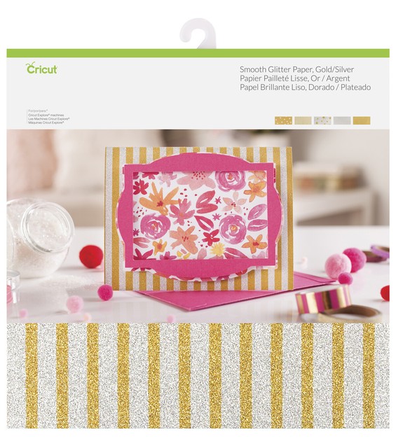 Cricut 10 Pack 12''x12'' Smooth Glitter Papers Gold & Silver eBay