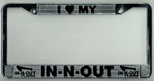 I LOVE MY In-N-Out Burger Vintage California DISCONTINUED License Plate Frame