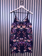 Ecote Mini Dress Medium Womens Urban Outfitters Floral Art Tunic Cross Back