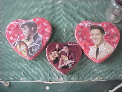 ELVIS PRESLEY HEART SHAPED CANDY TINSm Grp of 3 | eBay