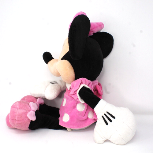 Disney Store Minnie Mouse Plush Toy Stuffed Pink Polka Dot Dress Bow 16" - Picture 7 of 10