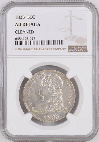 :1833 50C Capped Bust Half Dollar NGC AU DETAILS Rare Low-Pop Higher-Grades